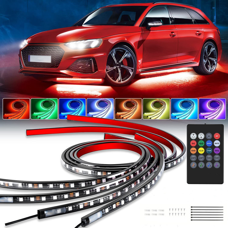 Car chassis light decoration colorful voice control atmosphere light highlight modified car chassis light waterproof flash led streamer light