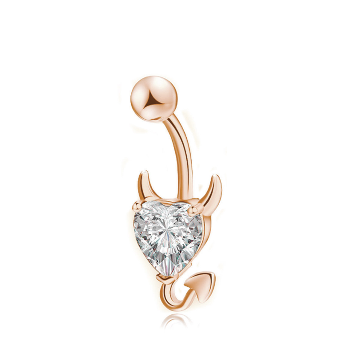 CZ Zircon Hot-selling Deviruchi Heart-shaped Navel Button High Quality Peach Heart Navel Ring New Shelf wish Explosions