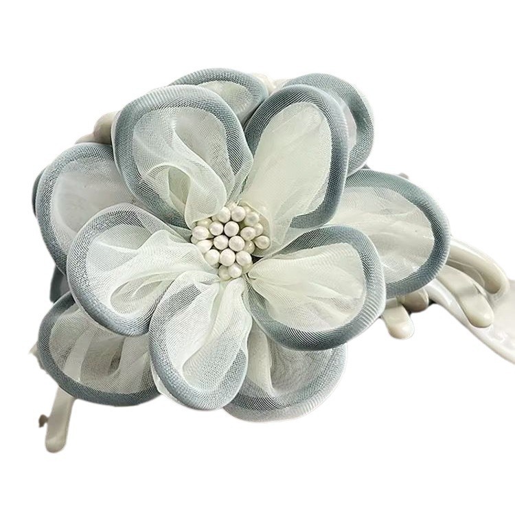 2025 New Fashion Elegant Mesh Flower Hairpin Grab Clip Women's High-end Shark Clip Hairpin Hairpin Headwear Hairpin