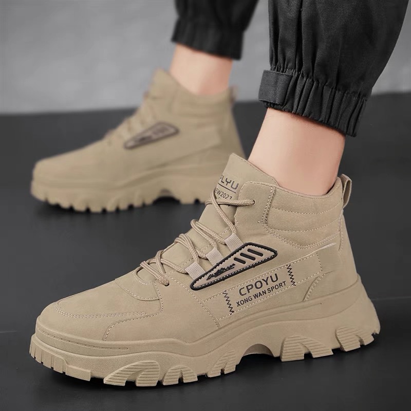 Martin Boots Men's Autumn New Model High-Top Waterproof Desert Work Shoes Thick Sole British Retro Men's Sports Trendy Shoes