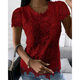 Independent station Amazon 2022 summer new women's clothing Europe and the United States cross-border foreign trade new lace shirt short sleeve top