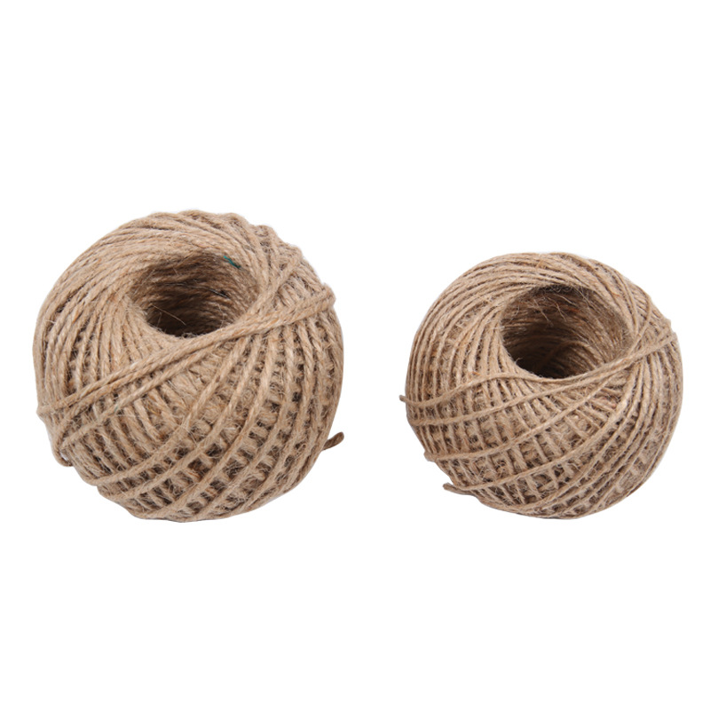 Hemp rope two-strand 2mm three-strand 4mm handmade DIY accessories natural primary color jute tag rope for photo wall