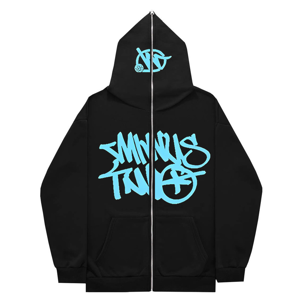 Foreign trade y2g neutral inner fleece hoodie and sweatshirt full zipper plus size men's women's street clothes