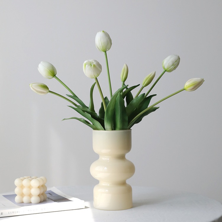 Simulation 5-head soft rubber feel Tulip fake bouquet cross-border Amazon artificial flower indoor home display floral