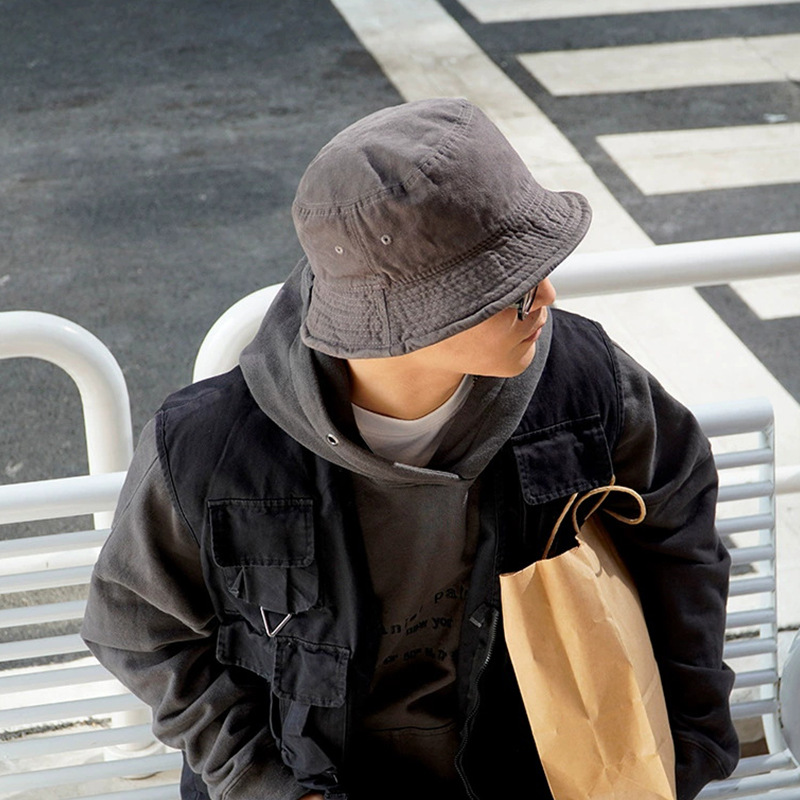 Washed Solid Color Old Fisherman Hat Japanese Style Men's and Women's All-match Korean Style Hat Hip-hop Street Fashion Brand Retro Basin Hat