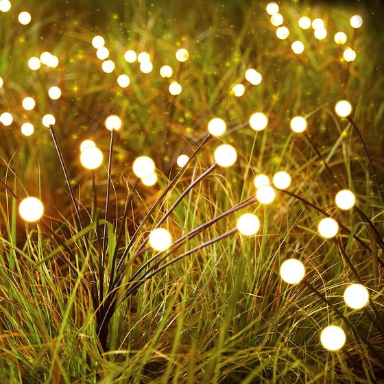 New solar lawn lamp led pneumatic Firefly lamp outdoor courtyard garden plug-in lamp Waterproof camping lamp