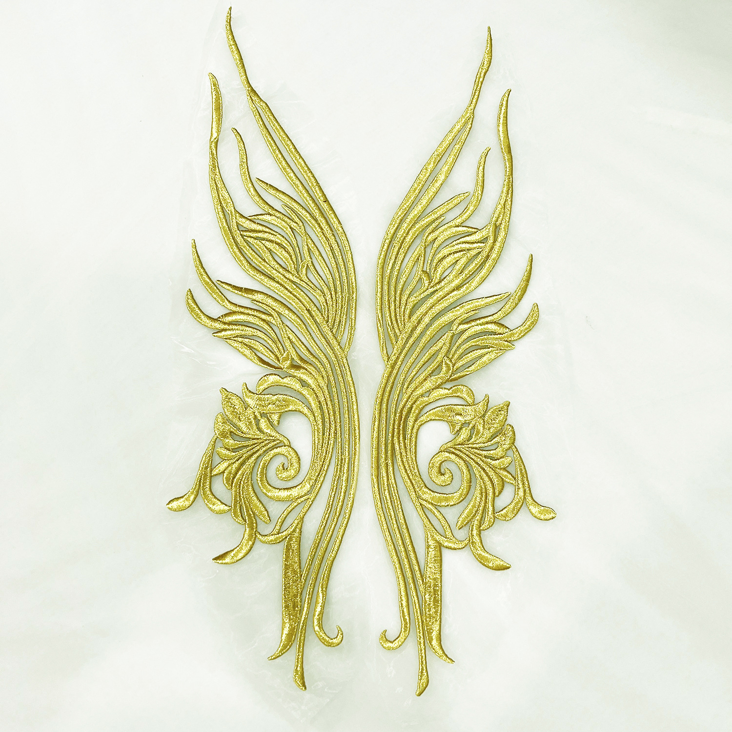 Heavy Industry Gold Thread Embroidered Patch Fabric Decorative Stitch Patch, 3D Handmade DIY Gold Thread Embroidery Patch Set