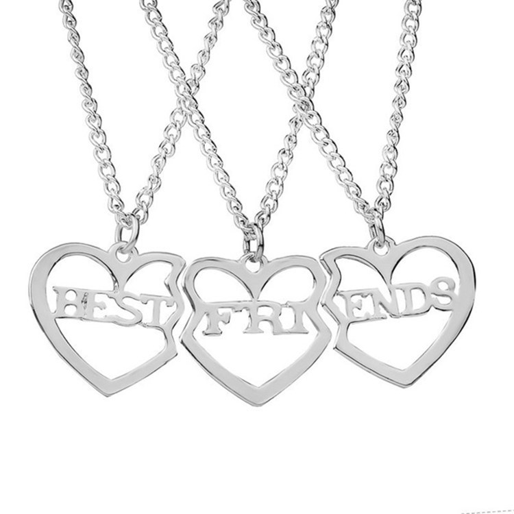 European and American jewelry BEST FRIENDS heart-shaped box pendant girlfriends pendant heart-shaped necklace