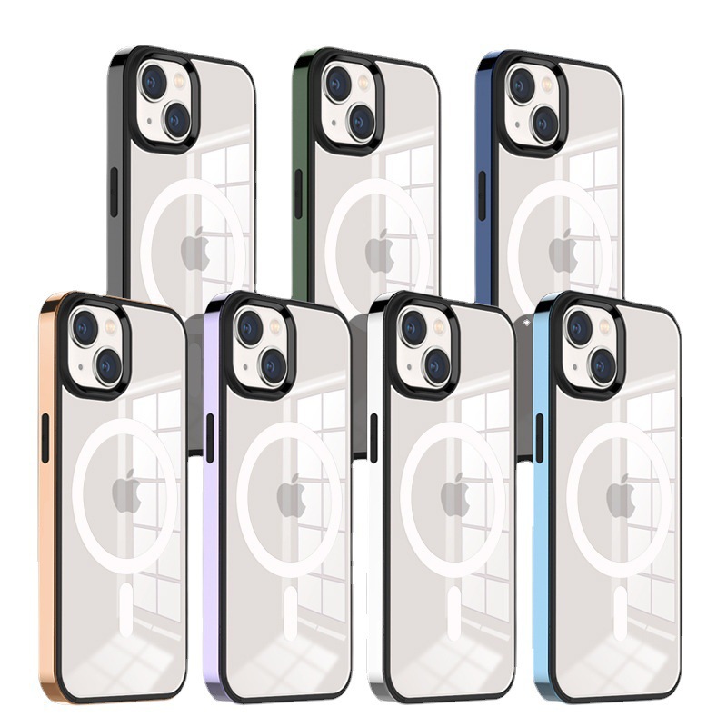Подходит для Apple 14 Магнитно-поглощающий чехол iPhone13 Phantom Гальванический чехол для телефона 14Pro Ультратонкий с поддержкой беспроводной зарядки
