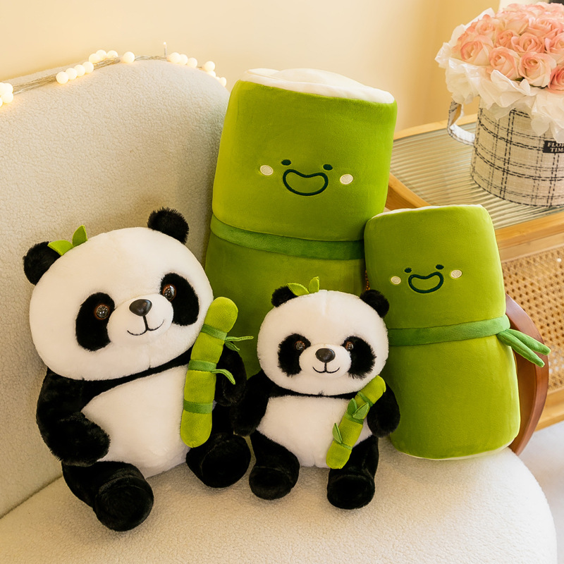 Bamboo Panda Plush Toy Simulation Giant Panda Doll Children's Doll Pillow Sleeping Cloth Doll Birthday Gift