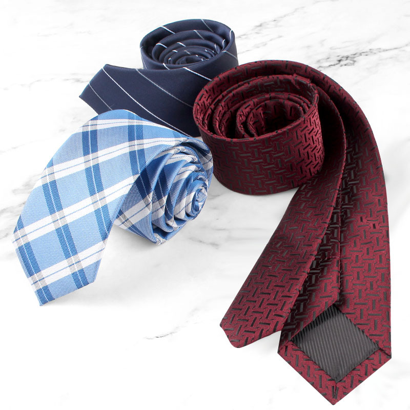 Fashion Casual Korean style narrow tie 6cm men's formal wear business administrative wedding striped hand tie tie in stock