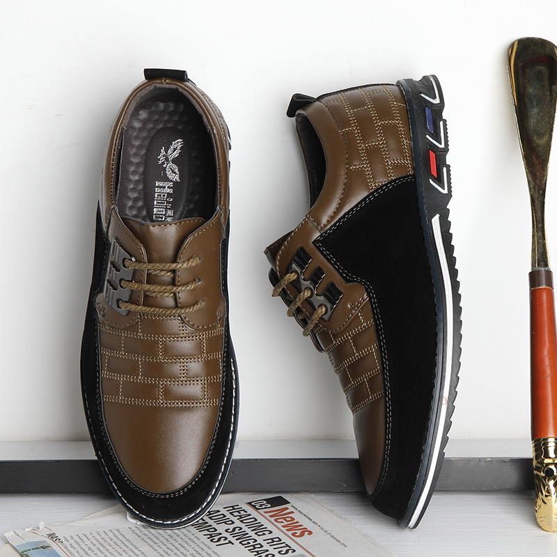 Summer Men's Shoes New Men's Single Shoes Breathable Korean Style Business Casual Leather Shoes Cross-border Large Size Versatile Sports Shoes