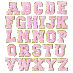 Glitter Glitter Fabric Double Bottom Edge Breast 26 Set English A Letter Velvet Towel Embroidered Clothes Ingredients