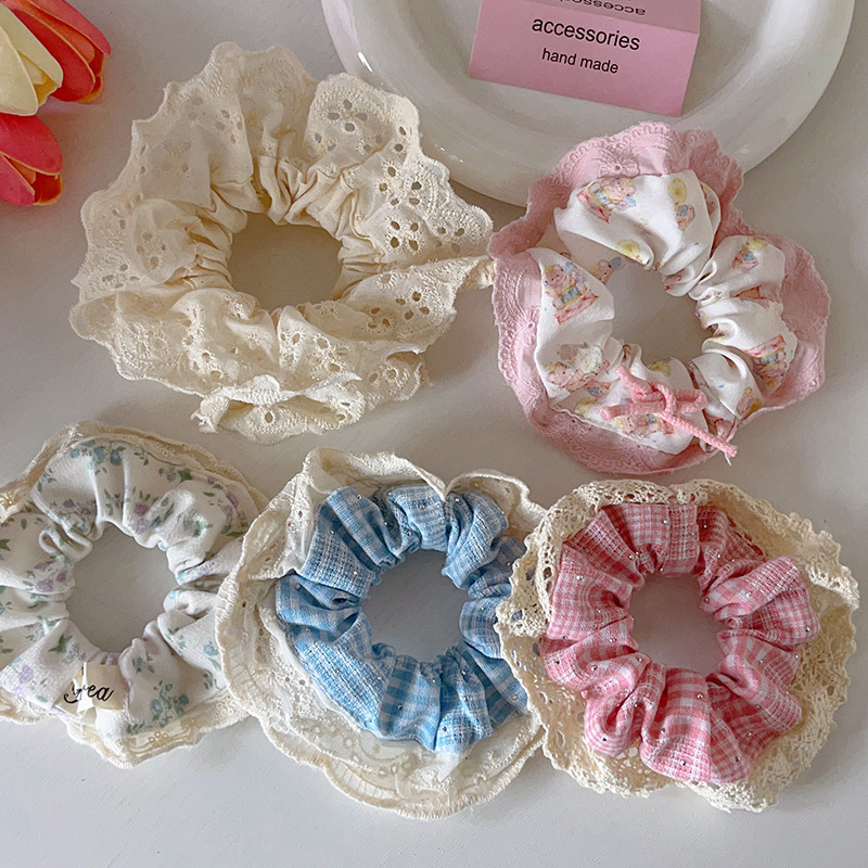 Colorful Hair Loop Internet Popular High Color Value Hair Accessories Advanced Lace Cute Hair Accessories Tie Hair Headwear for Women