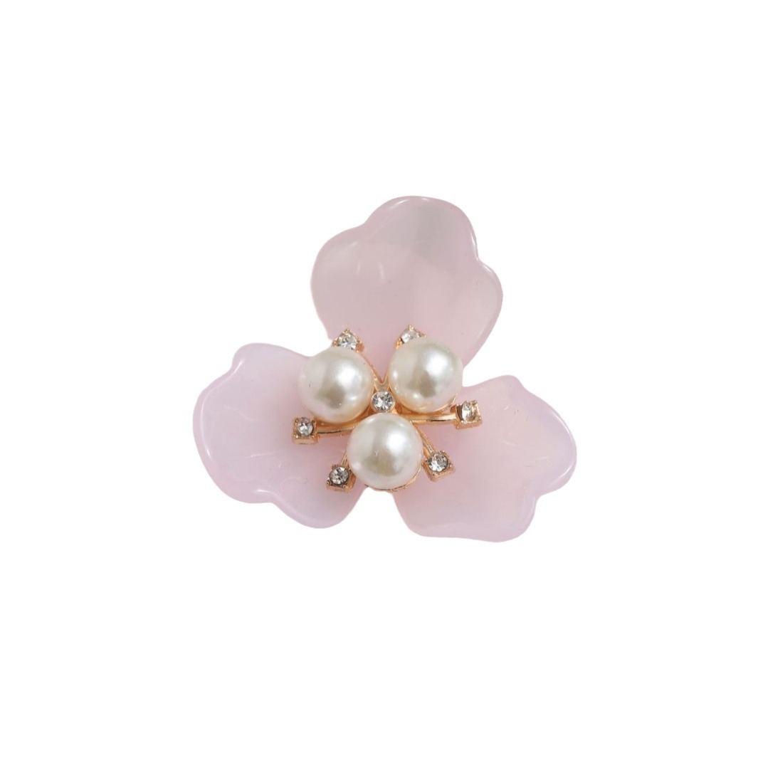 Decorative accessories imitation Shell Pearl hair accessories three pearl flower heart accessories jelly color resin flower plate diy jewelry