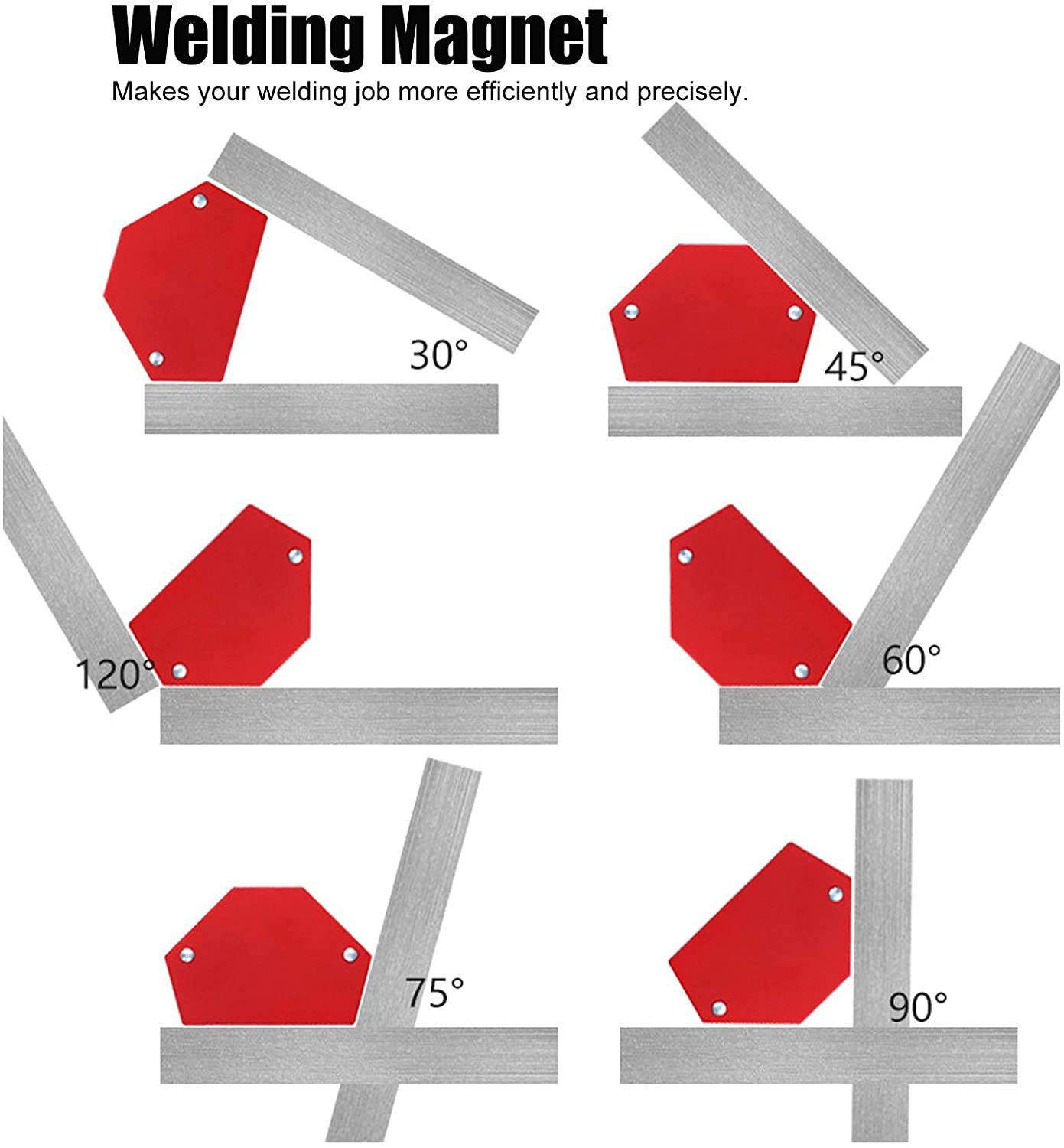 6pc strong magnetic welding locator electric welding auxiliary bracket magnetic iron absorption right angle magnet oblique angle multi-angle