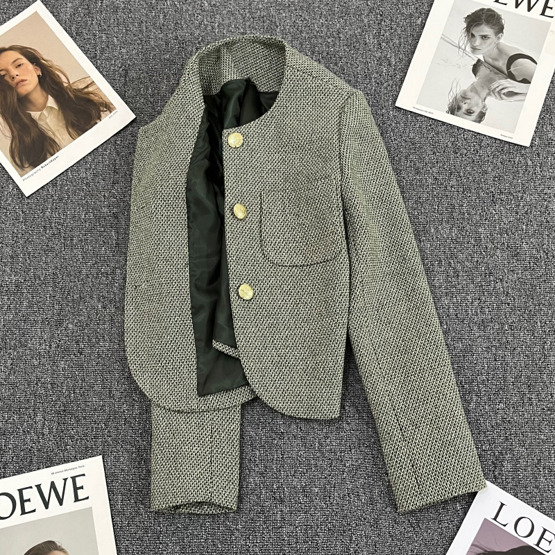 Light Green Chanel Style Suit Jacket Women's 2024 Spring Autumn Winter New Style Design Sense Elegant Casual All-match Small Suit