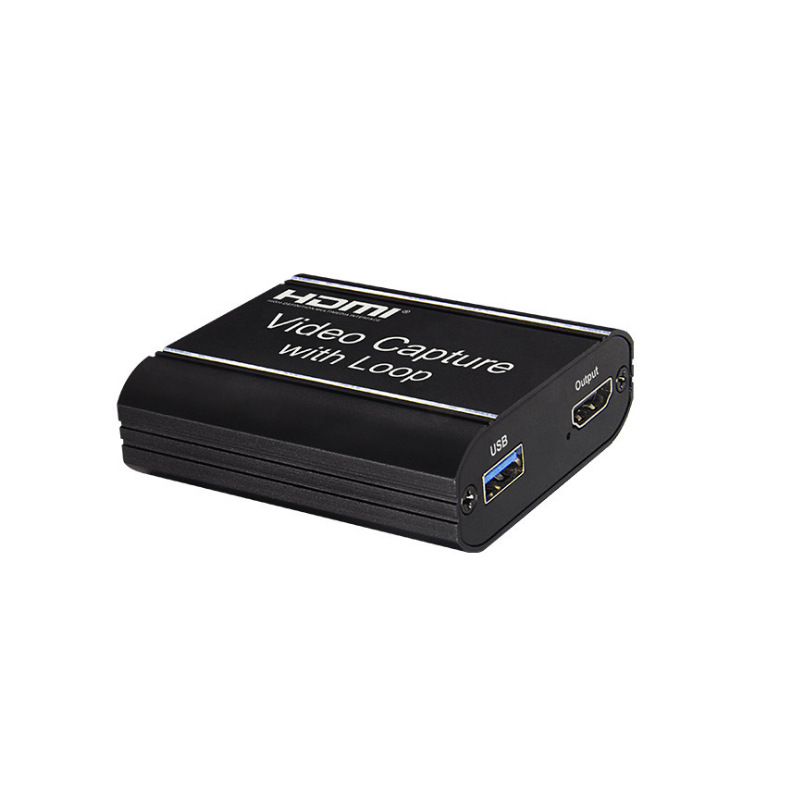 New 4KHDMI capture card USB to HDMI with ring out aluminum alloy HD video capture card USB collection box
