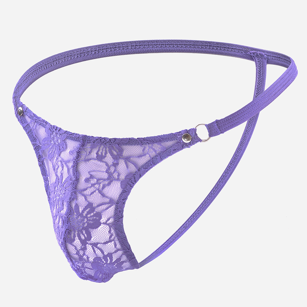 Bulk Sexy Men's Underwear Low-rise Thin Strap Men's T-panties Men's Transparent Sexy Lace Tanga Underwear Tempting