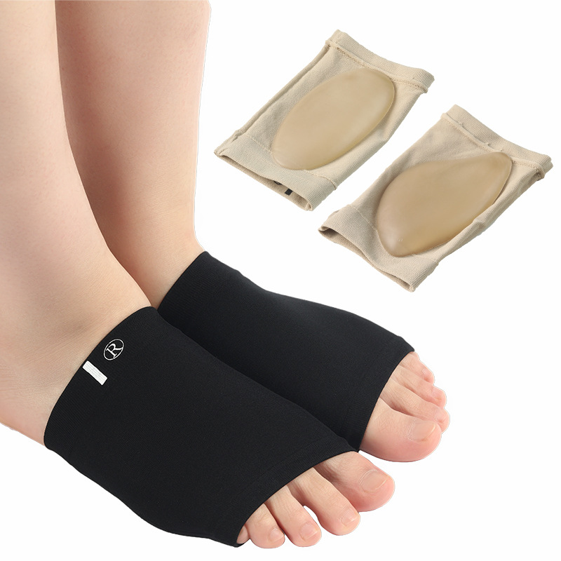 Factory spot Lycra high elastic foot arch collapse support foot pad flat foot correction triangle Oval foot socks cover