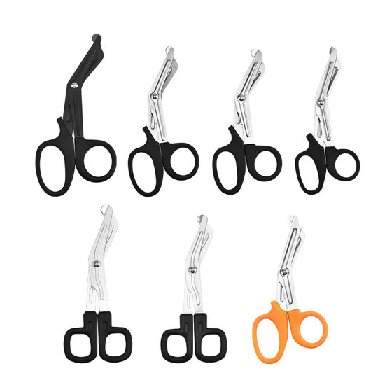 Factory wholesale stainless steel gauze scissors elbow bandage scissors household canvas scissors portable outdoor camping accessories