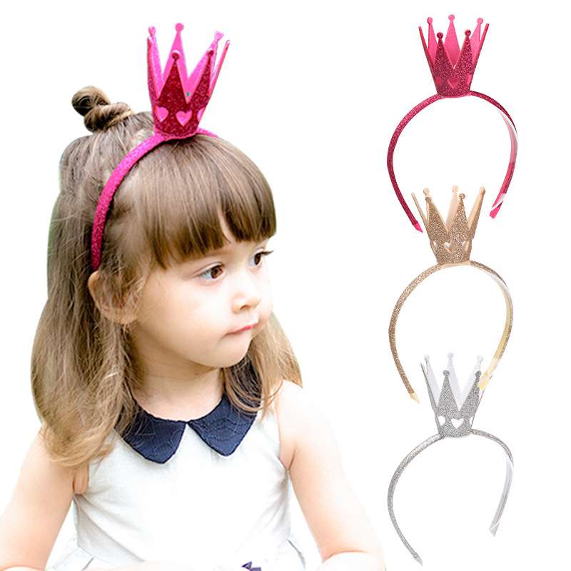 Three-dimensional Crown Hair Band 50907 Hollow Love Festival Hair Band Glitter Glitter Children's Hair Band