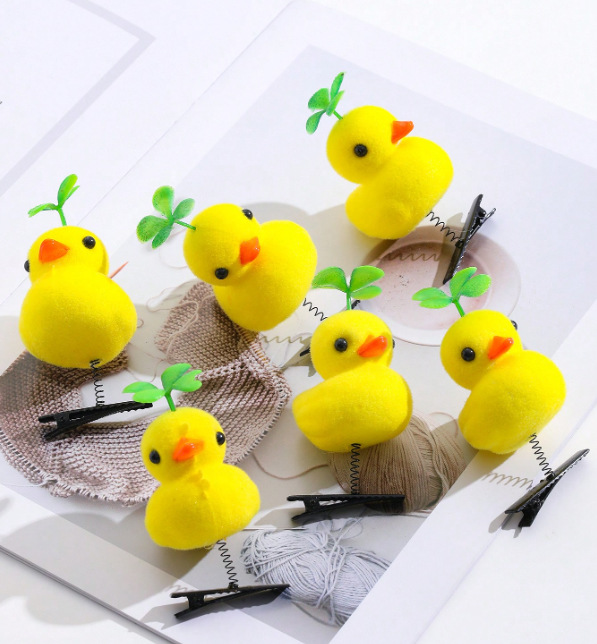 New Internet Celebrant Selling Cute Yellow Duck Hairpin Duck Headwear Children's Three-dimensional Spring Headwear Toy Stall Gift Love_voghion.com