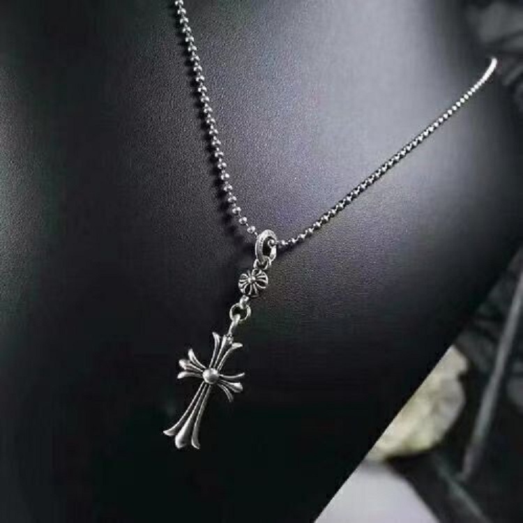 クロクロレトロ個性クロスネックレスファッション男女カップル百合ペンダントセーターチェーンメーカー卸売り|undefined