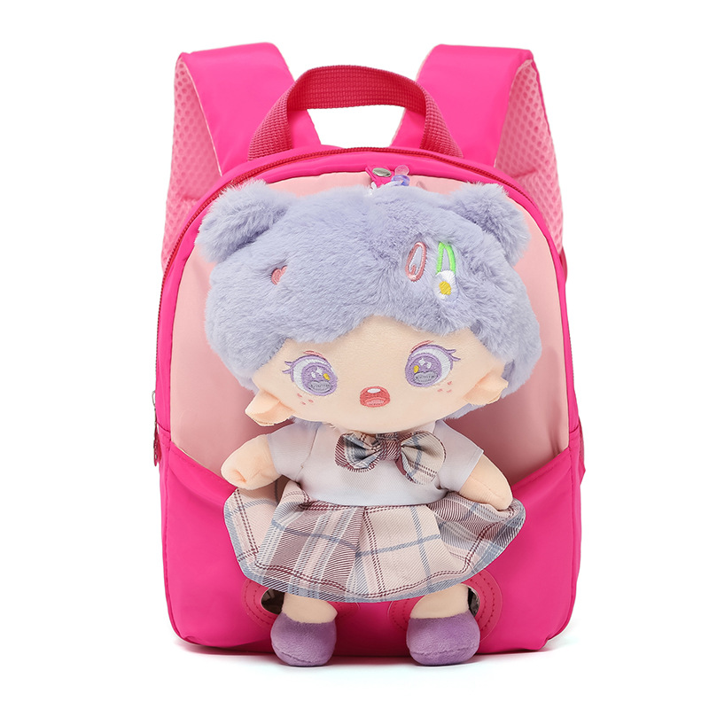 New Cartoon Doll stitching children's bag Cute Princess Doll Girl kindergarten school bag backpack factory wholesale