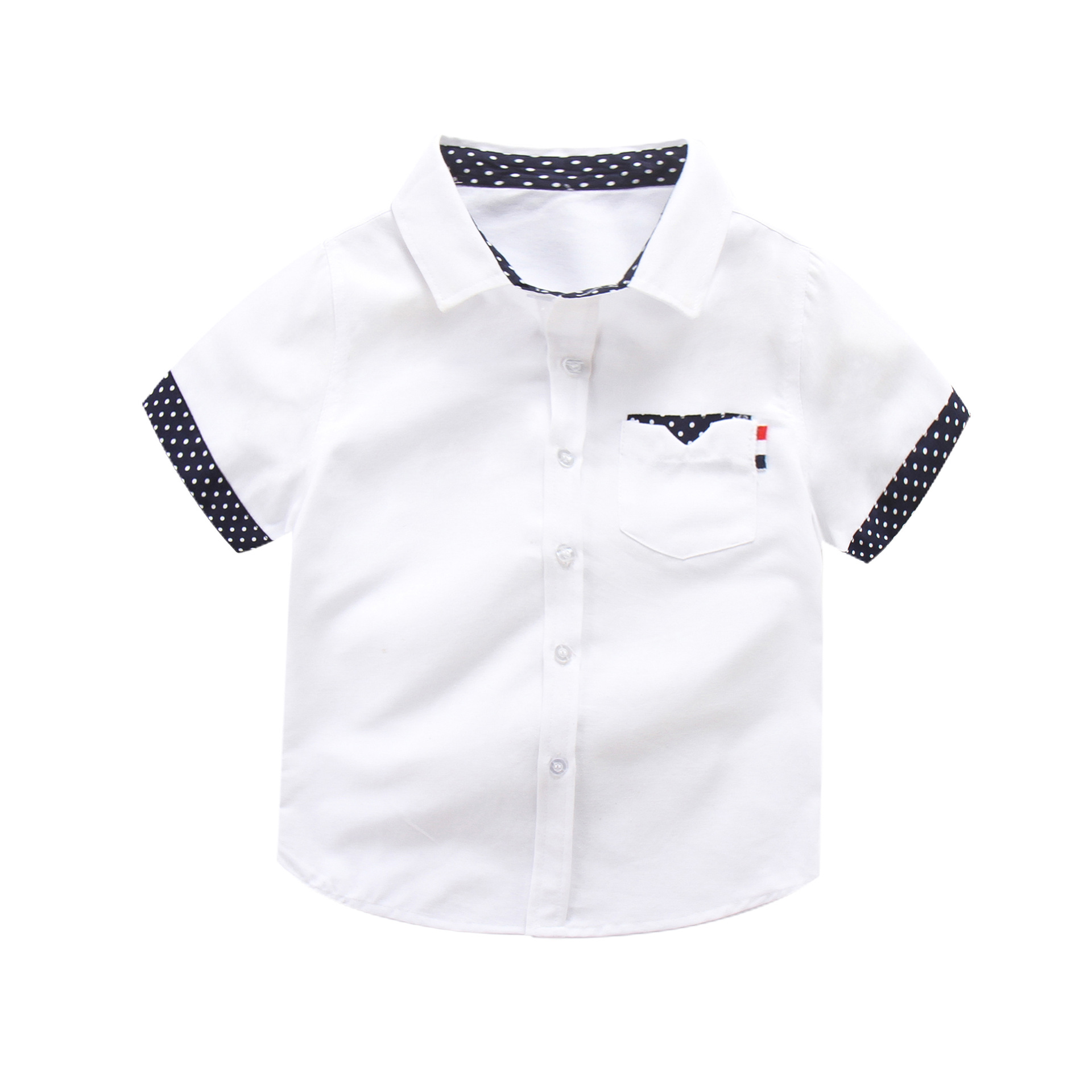 Boys short sleeve shirt children's shirt wholesale new children's summer thin casual shirt big children's white cartoon