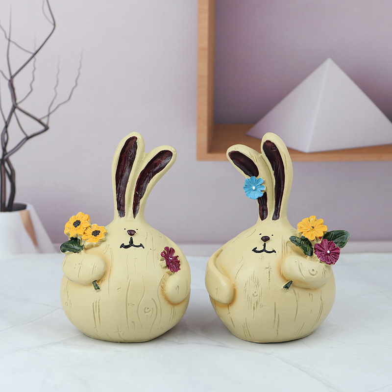 Cute Home Decorations Ornaments Size Garlic Rabbit Living Room Desktop Small Ornaments Resin Craft Home Furnishings