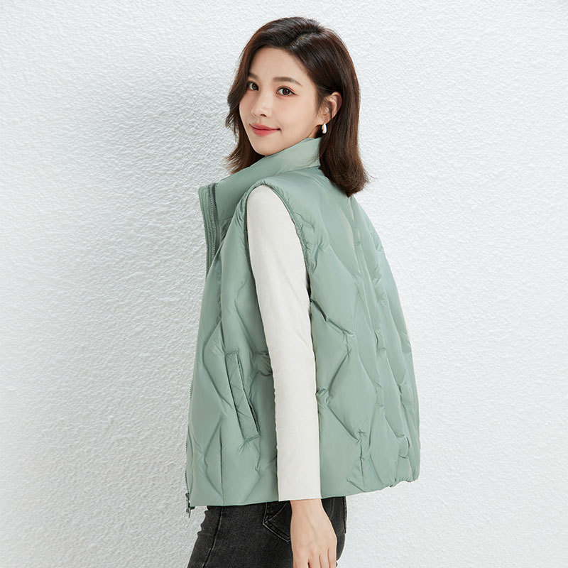 Winter Siyu 2023 Women's 90 velvet lightweight down vest women's Vest Women's striped down jacket plus size