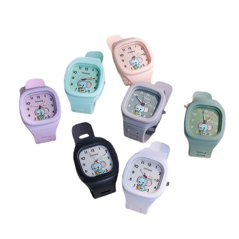 E-commerce ins Cute Silicone Explosions Watch Fashion Luminous Sports Student Square Strap High-value Watch