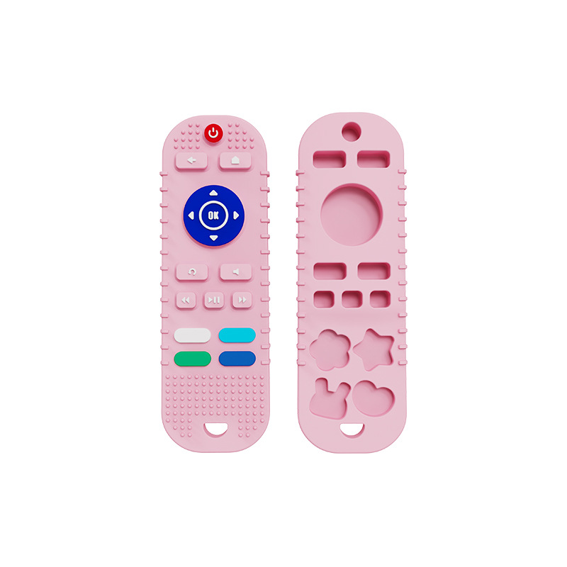 Amazon New Baby Remote Control Gum Silicone Baby Anti-eating Hand Grinding Stick Cartoon Soothing Gum Toy
