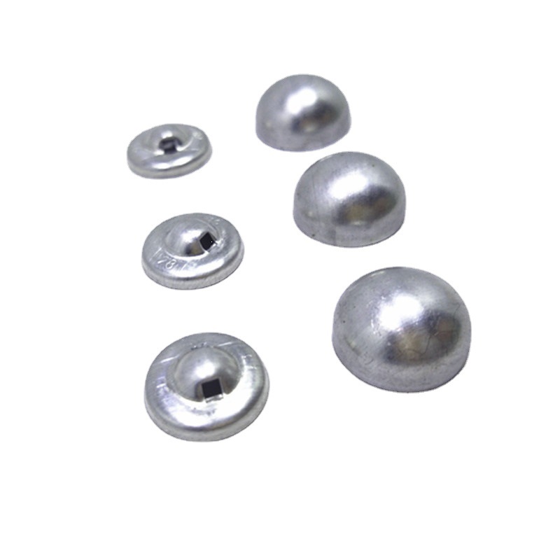 Wholesale Cute DIY Garment Accessories Semi-finished Buckle Blank Stitch Flat Bottom Mushroom Buckle Aluminum Hemisphere Cloth Buckle