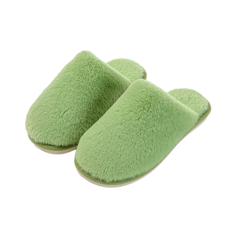 Cross-border ins autumn and winter closed toe plush slippers candy color woolen slippers casual home indoor cotton slippers wholesale