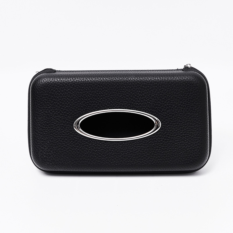 Leather hanging car tissue box sun visor chair back sunroof creative paper box car tissue box hanging
