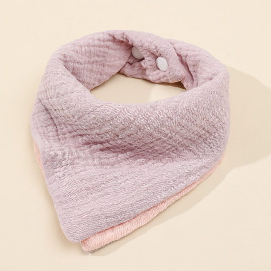 European and American Amazon Hot Selling Four-Layer Cotton Gauze Slippery Towel Baby Triangle Towel Color-Spliced Baby Bib Bib