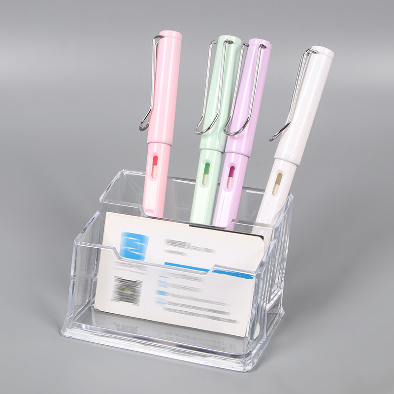 Office supplies plastic business card case transparent acrylic creative desktop storage card case business card holder stationery wholesale