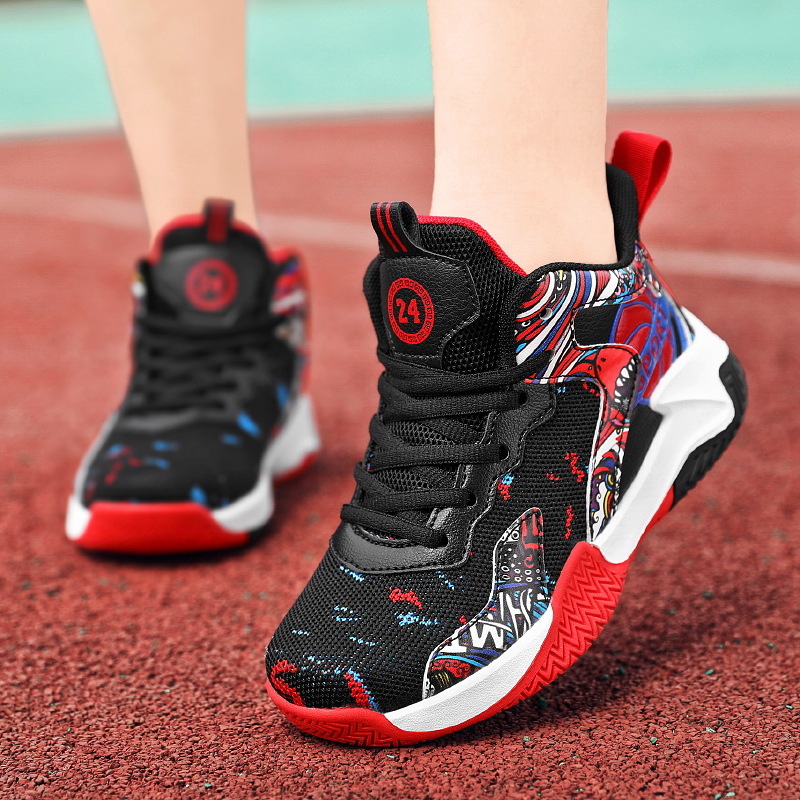 Children's Basketball Shoes Spring and Summer 2022 New Breathable Mesh Boys' Sports Shoes Primary School Students' Training Basketball Shoes Cross Border