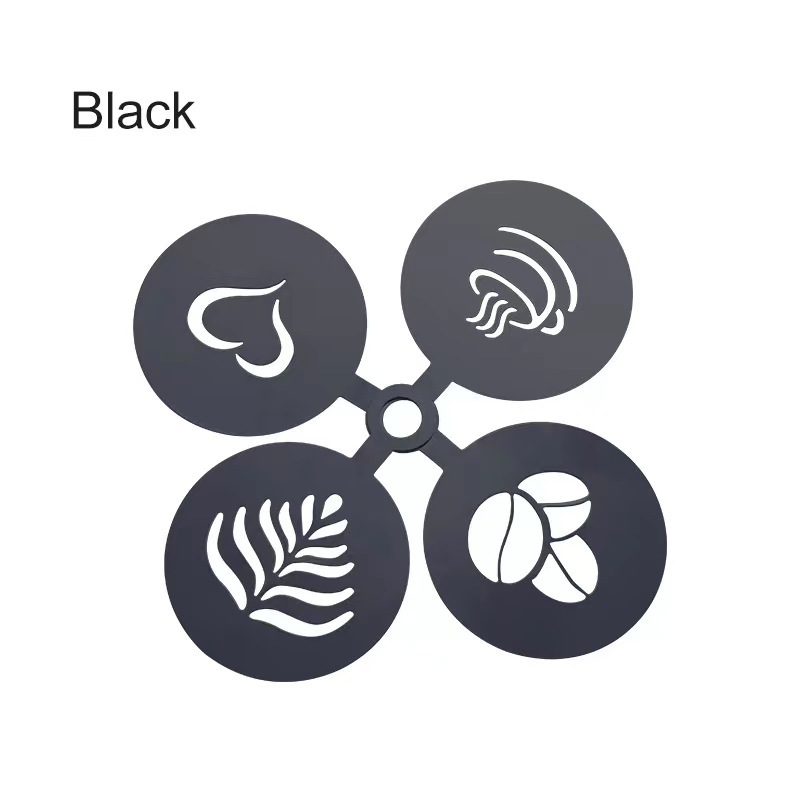 Cross-border Amazon stainless steel 430 coffee flower mould bread powder spray flower mould DIY fancy milk cover printing mould
