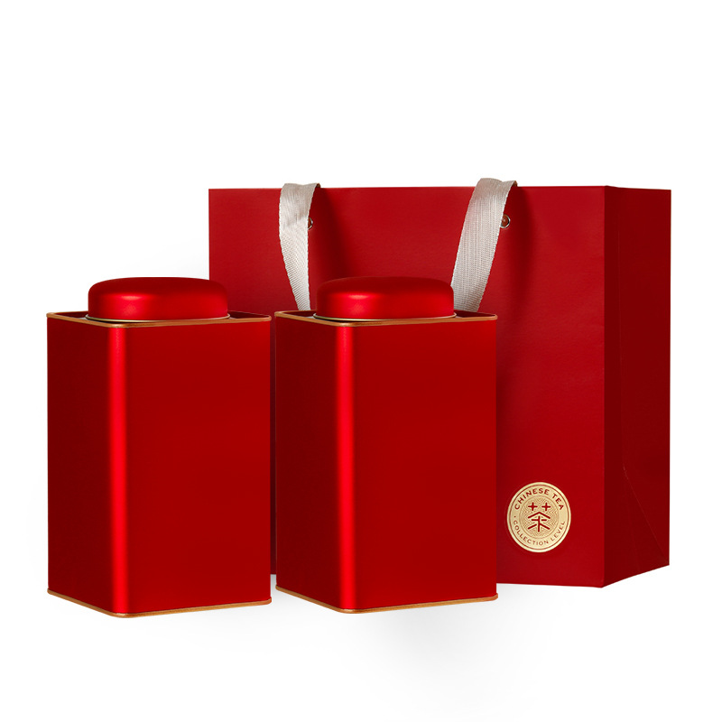 Square Metal Tea Cans Tinplate Box Universal Tea Packaging Iron Cans Scented Tea Cans Tinplate Cans Tea Cans
