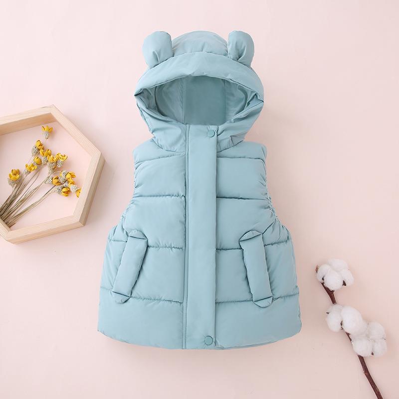 Children's Wear New Style Vest Cartoon Hooded Ear Vest for Boys and Girls