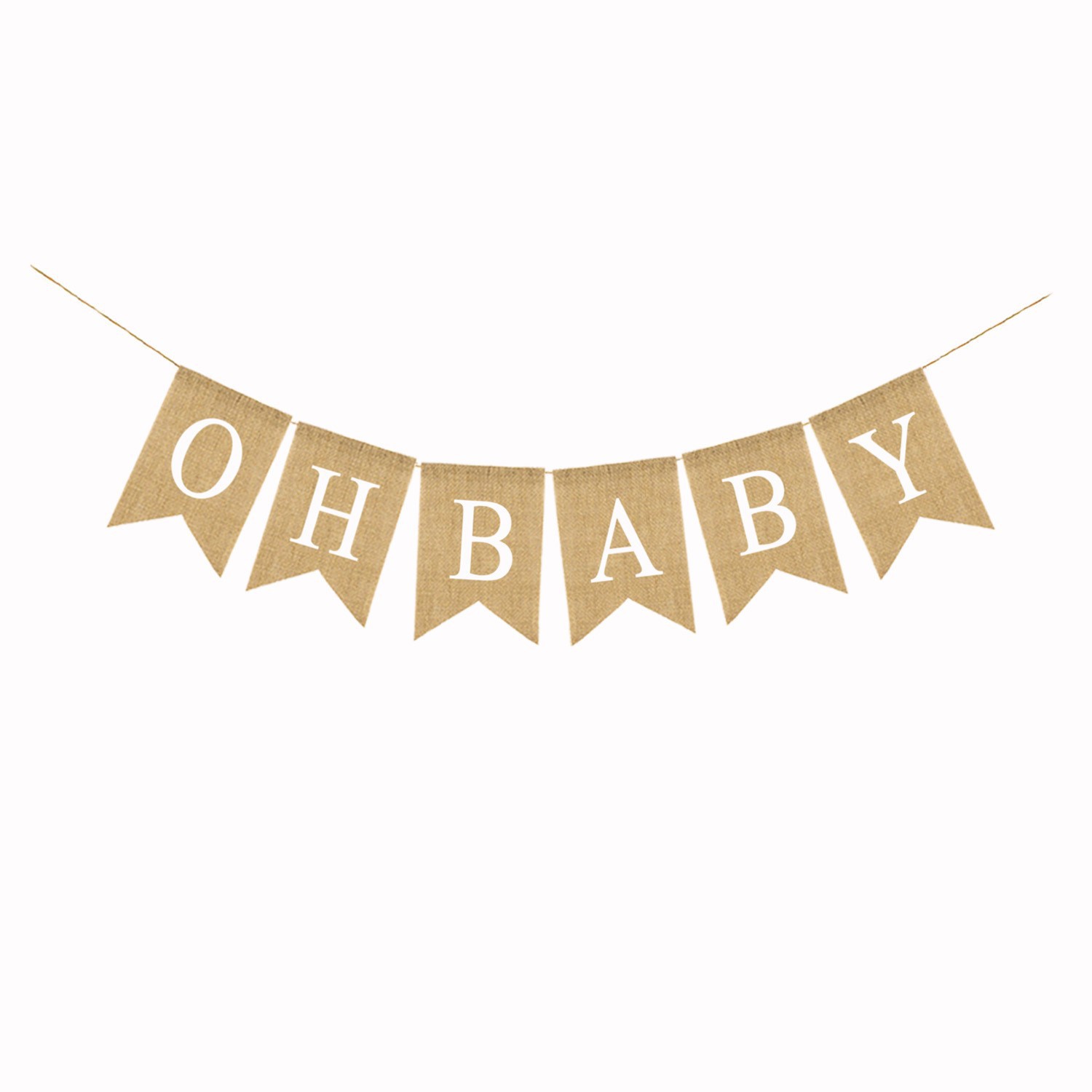 BABY one-year-old party holiday decoration jute pennant DIY Hemp cloth la flag OH BABY dovetail flag