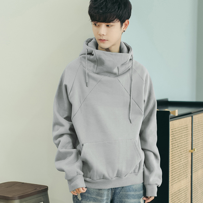 Korean Style Loose High Collar Sweatshirt Men's Hooded Couple 2021 New Spring and Autumn Youth Trendy Thin Velvet Jacket