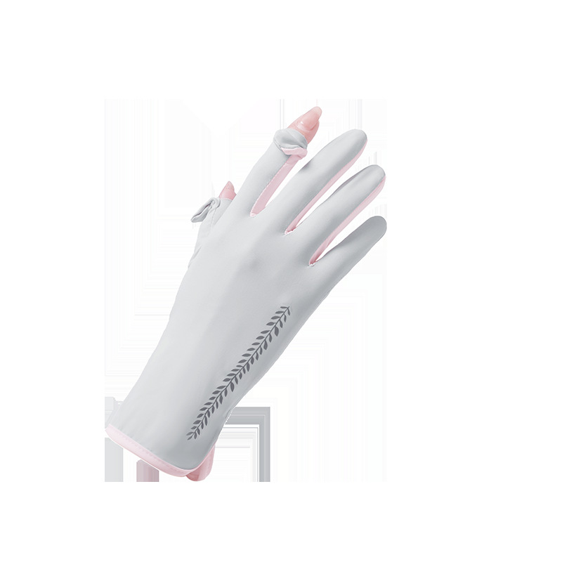Summer Sun Protection Gloves Women's Thin Breathable Sunshade UV Protection Flip Cover Outdoor Driving Non-slip Ice Silk Riding Gloves