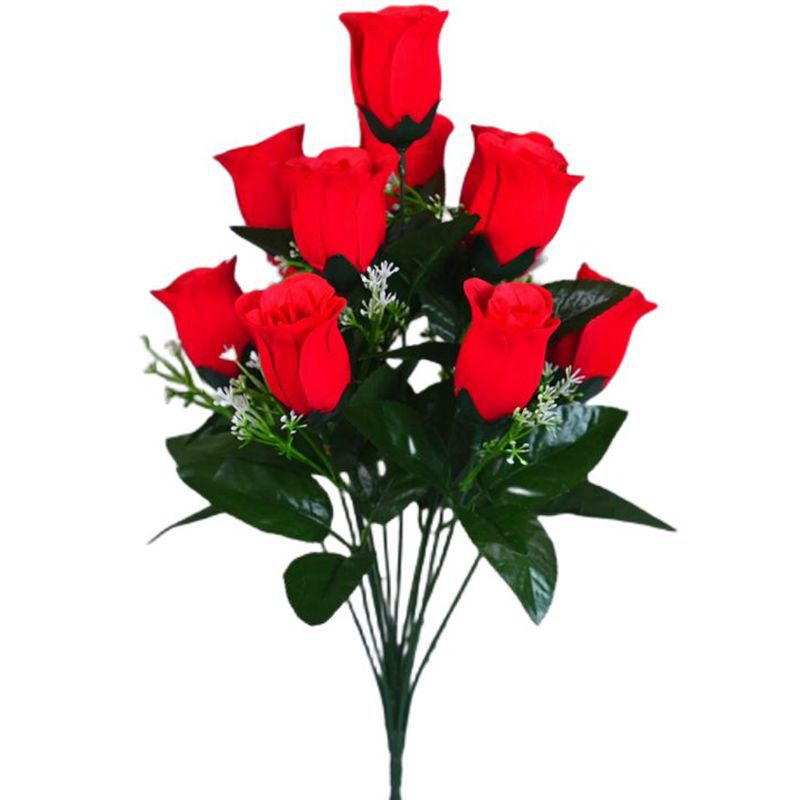 Wedding simulation flower factory wholesale 12 head flannel rose 2023 new wedding decoration silk flower