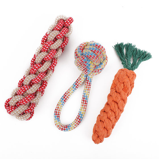Pet dog dog toy cross border frisbee pet ball puppy toy bite resistant rope knot toy carrot toy wholesale
