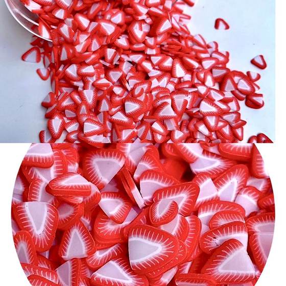 5mm soft pottery fruit slice slice patch diy jewelry handmade material nail art glue drop small decorative toy filling