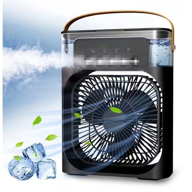 Five-hole mini desktop fan humidification spray refrigeration air conditioning fan dormitory air cooler USB electric fan cross-border